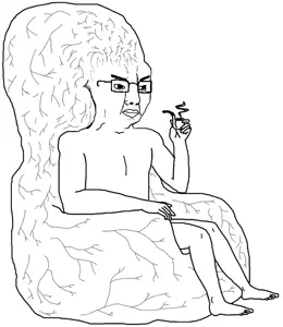 chudjak, big brain, brain, chair, pipe, sitting, smart, smoking