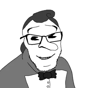 feraljak, big nose, bowtie, cartoon, eyebrows, glasses, grayscale, hair, happy, mr noseybonk