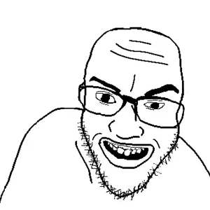 12jak, bald, beard, open mouth, teeth, transparent background