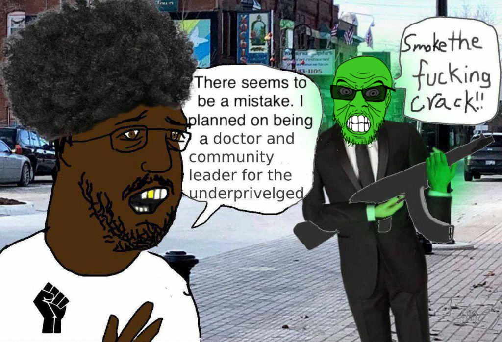 feraljak, glowie, afro, black lives matter, black skin, blm logo, central intelligence agency, clothes, crack, crack epidemic