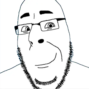 cobson, wholesome cobson, closed mouth, glasses, stubble, transparent background