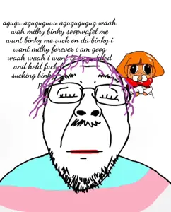 mymy schoppenboer, bernd, agugu, animated, happy, looking at you, purple hair, smile, text, tranny