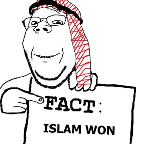 gapejak, wholesome soyjak, 1soyjak, arab, clothes, fact, fact sign, glasses, hand, holding object