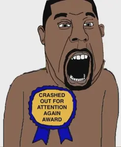 cobson, award, black skin, celebrity, gaping mouth, kanye west, no glasses, open mouth