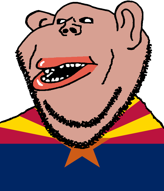 impish soyak ears, impish amerimutt, amerimutt, arizona, black sclera, brown skin, clothes, ear, flag, hair
