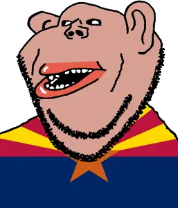 impish soyak ears, impish amerimutt, amerimutt, arizona, black sclera, brown skin, clothes, ear, flag, hair