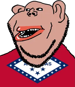 impish soyak ears, impish amerimutt, amerimutt, arkansas, black sclera, brown skin, clothes, ear, flag, hair
