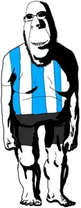 cobson, hornyson, argentina, biting lip, football, full body, horny, ominous, transparent background