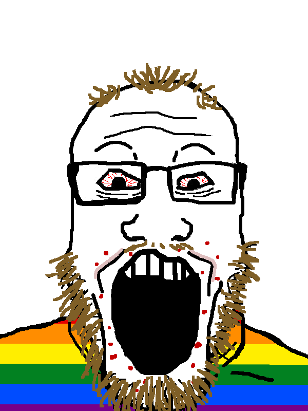 markiplier soyjak, coomerjak, aids, balding, blonde hair, bloodshot eyes, brown hair, brown stubble, coomer, gay