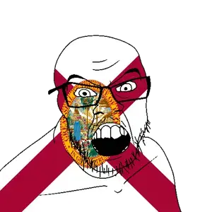 feraljak, angry, flag, florida, glasses, god, hair, looking at you, mustache, open mouth