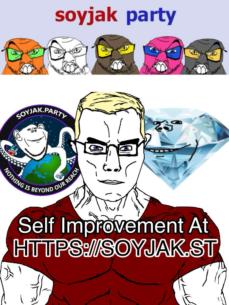chudjak, feraljak, impish soyak ears, chudjak front, crazyguyjak, muscular chud, admin, advertisement, autism, blonde hair