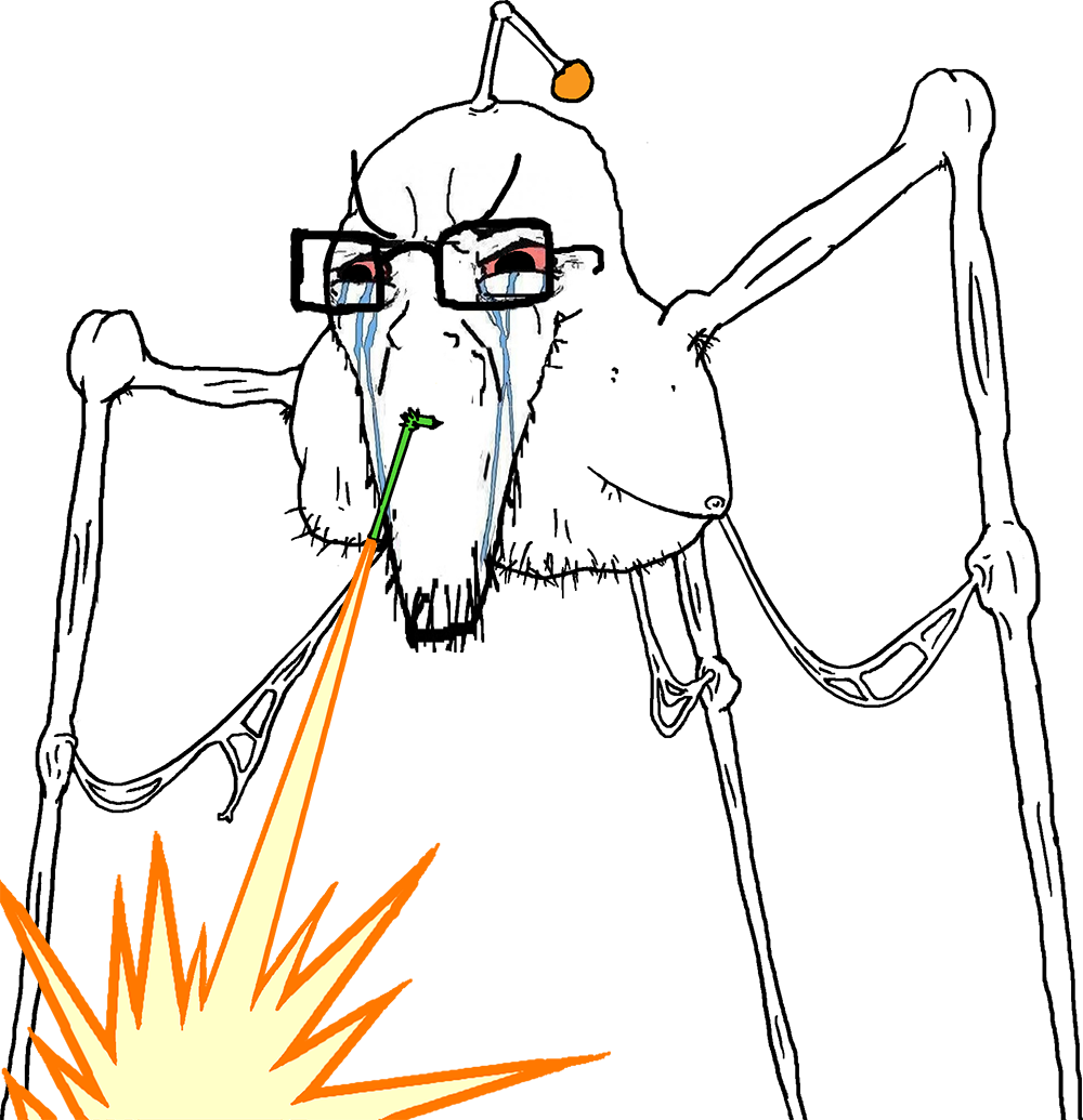 soyak, angry, armpit, bloodshot eyes, body horror, chest hair, crying, eyebrows, glasses, laser