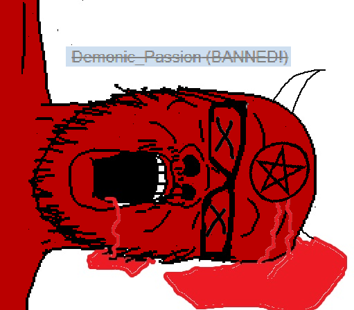 a24 slowburn soyjak, ban, banned, banned user, blood, blood drip, blood from forehead, blood from mouth, death, demon