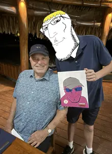 nate higgers, natejak, grandpa, painting, real life, soyjak, doll