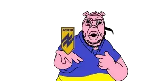 nopejeet, animal, azov battalion, big lips, chin, double chin, eyebrows, fat, hands, head