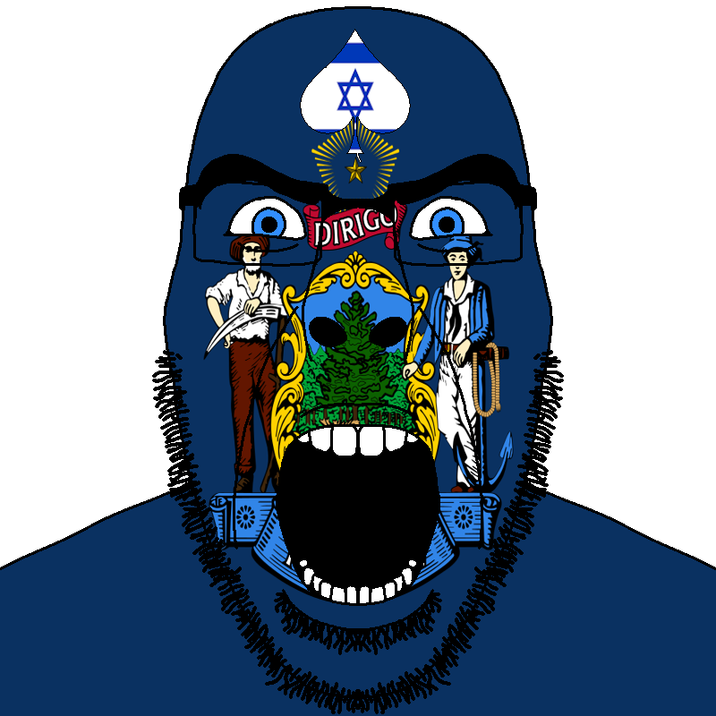 cobson, cobson front2, spadeson, spadeson, angry, bald, blue eyes, bushy eyebrows, facial mark, flag