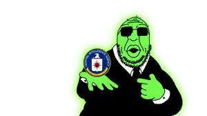 nopejeet, glowie, big lips, central intelligence agency, chin, double chin, eyebrows, fat, glasses, glowing