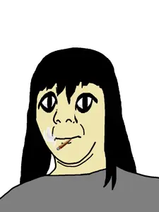 kuzjak, commiepedotroon, black hair, blunt, hair, olive skin, smoke, yellow skin