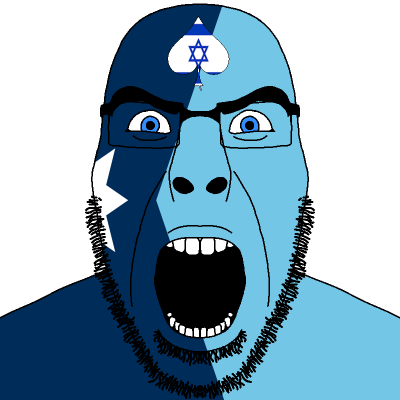 cobson, cobson front2, spadeson, spadeson, angry, beard, blue eyes, bushy eyebrows, facial mark, flag