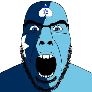 cobson, cobson front2, spadeson, spadeson, angry, beard, blue eyes, bushy eyebrows, facial mark, flag