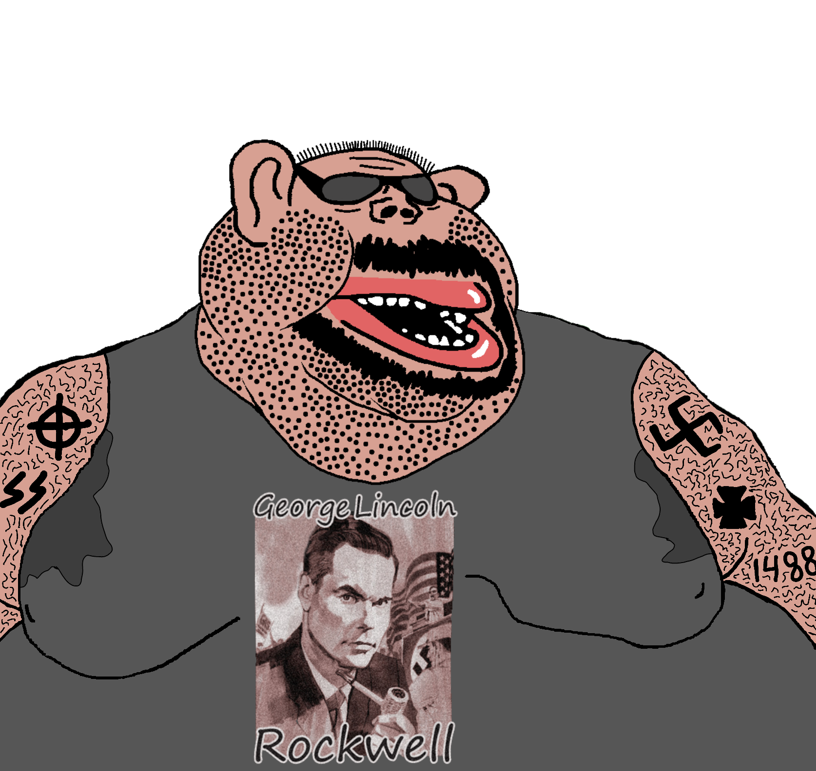 impish soyak ears, meximutt, impish amerimutt, meximerican, amerimutt, 1488, brown skin, celtic cross, clothes, ear