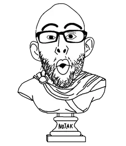 nojak, bust, ear, glasses, open mouth, soyjak, stubble, text