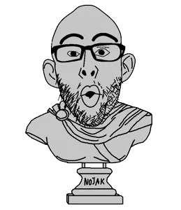 nojak, bust, ear, glasses, open mouth, soyjak, statue, stubble, text