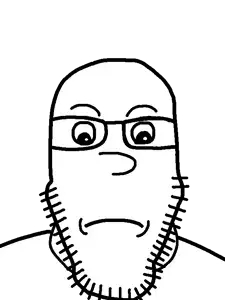 markiplier soyjak, neutralplier, calarts, closed mouth, frown, glasses, neutral, redraw, soyjak, stubble