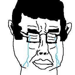 chudjak, crying, ear, eyebrows, front view, glasses, hair, lips, neck, nose