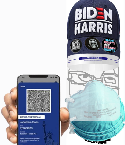 a24 slowburn soyjak, baseball cap, biden harris, black lives matter, cap, clothes, coronavirus pandemic, face shield, glasses, hands