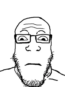 bernd, markiplier soyjak, neutralplier, closed mouth, cross eyed, glasses, merge, neutral, soyjak, stubble