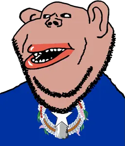 impish soyak ears, impish amerimutt, amerimutt, black sclera, brown skin, clothes, ear, flag, hair, latte stone