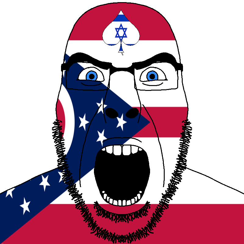cobson, cobson front2, spadeson, spadeson, angry, beard, blue eyes, bushy eyebrows, facial mark, flag