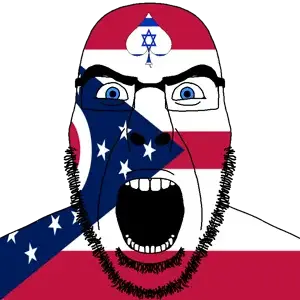cobson, cobson front2, spadeson, spadeson, angry, beard, blue eyes, bushy eyebrows, facial mark, flag
