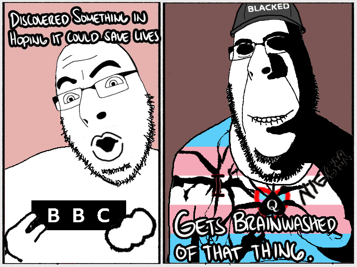 cobson, hornyson, 2soyjaks, biting lip, blacked, brainwashing, clothes, gets brainwashed of that thing, glasses, hat