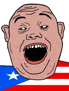 alicia, amerimutt, black sclera, clothes, ear, flag, hair, open mouth, puerto rico, red shirt