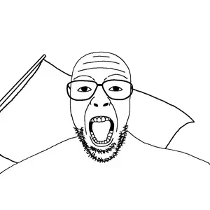 patriotjak, beard, clothes, flag, glasses, looking at you, open mouth, soyjak, transparent background