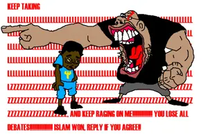 chudjak, unknown, bald, black shirt, blue shirt, buff, chud, closed mouth, clothes, ear