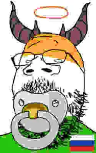 gapejak, babyjak, wholesome soyjak, babyjak, baby, caca, demon, demon horns, glasses, halo