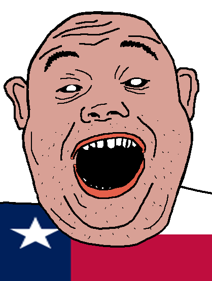 alicia, amerimutt, black sclera, clothes, ear, flag, hair, open mouth, red shirt, soyjak