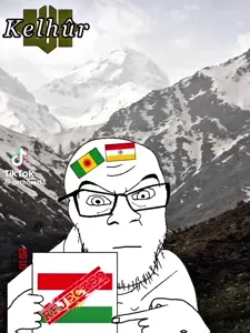 chudjak, feraljak, animated, black hair, closed mouth, crying, edit, flag, glasses, hair