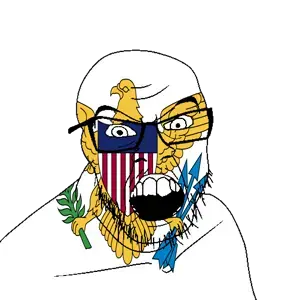 feraljak, angry, animal, arrow, bird, eagle, flag, glasses, hair, holding object