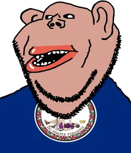impish soyak ears, impish amerimutt, amerimutt, black sclera, brown skin, clothes, crown, ear, feet, flag