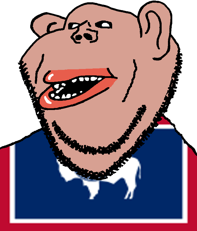 impish soyak ears, impish amerimutt, amerimutt, animal, black sclera, brown skin, buffalo, clothes, ear, flag