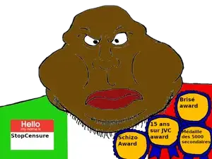 meximutt, meximutt front, award, bald, beard, brown skin, fat, lips, looking at you, name tag