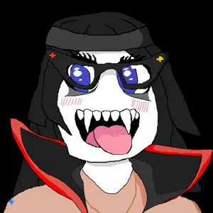 soytan, black background, blue eyes, blush, clothes, glasses, hair, necklace, nigger generated, open mouth