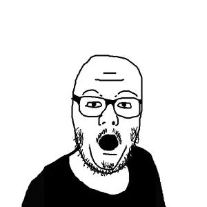 unknown, beard, chin, clothes, double chin, glasses, open mouth, soyjak, stubble