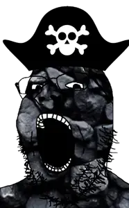 gapejak, beard, captain coal, chin, clothes, coal, double chin, glasses, hat, open mouth
