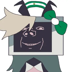 gapejak, wholesome soyjak, aryan, a10 eyes, blonde hair, bow, flag, hair, nigeria, robot