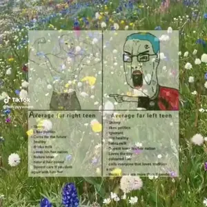 wojak, chudjak, animated, blue hair, buff, colorful hair, rage, tiktok, video